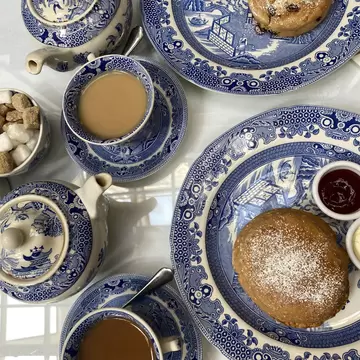 Glasgow, Scotland - 30 April 2024: A top down view of afternoon tea and scones at the Mackintosh At The Willow tearoom in Glasgow, Scotland, License Type: media, Download Time: 2025-08-06T19:35:26.000Z, User: katelyn.perry_lonelyplanet, Editorial: true, purchase_order: 65050 - Digital Destinations and Articles, job: wip, client: wip, other: Katelyn Perry