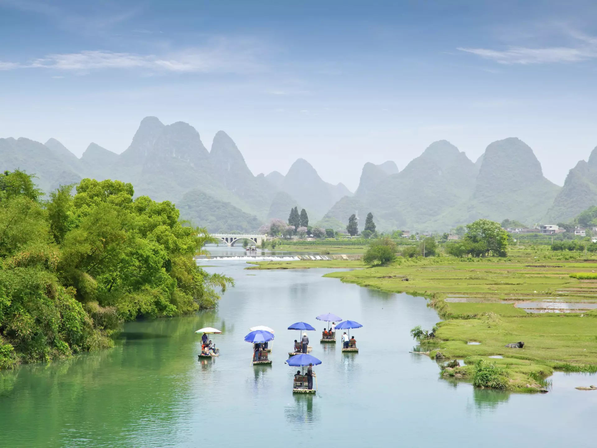 Karst landscapes near Yangshuo, China. Liufuyu/Getty Images