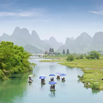 Karst landscapes near Yangshuo, China. Liufuyu/Getty Images