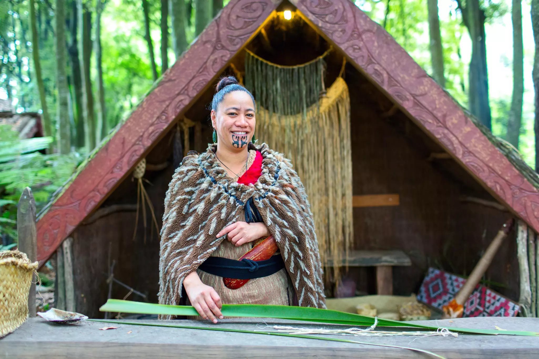 ROTORUA, NEW ZEALAND - 30 JANUARY 2015: Maori tribes traditional greeting show. Vicinity of Rotorua town. The Maori are the indigenous Polynesian people of New Zealand.