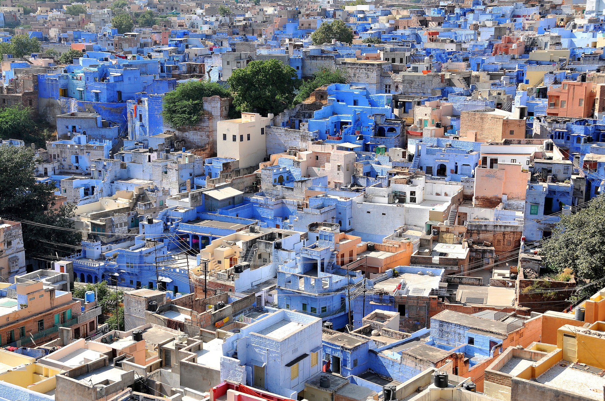 Jodhpur blue city. (Photo by: Godong/UIG via Getty Images)
architecture, color, outdoors, habitat, home, landscape, nobody, tourism, urban, urbanization, city, travel, India, Asia, Indian, South, Asia, blue, Rajasthan