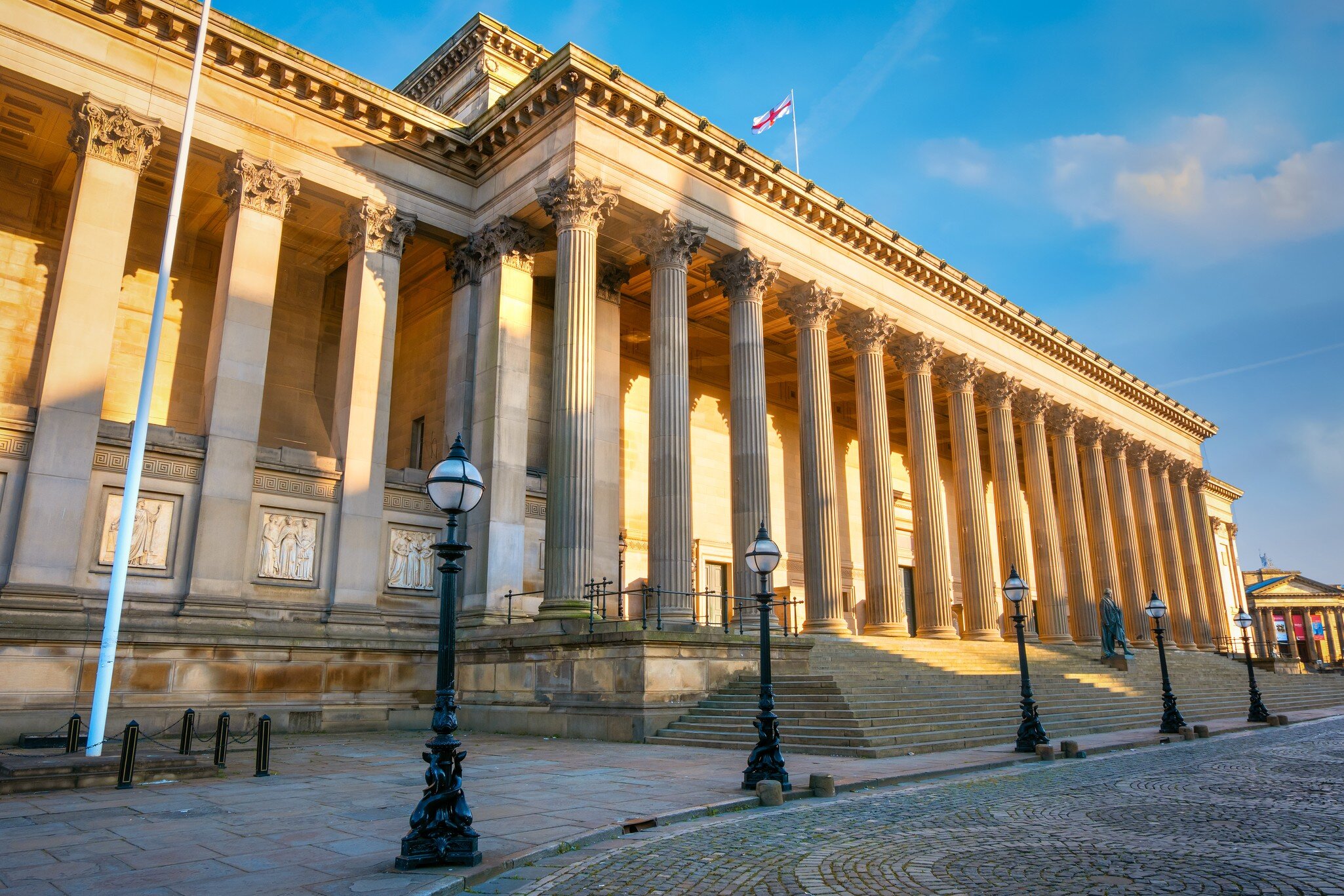 Liverpool, UK - May 17 2018: St George's Hall designed by Harvey Lonsdale Elmes, contains concert halls and law courts,  opened in 1854 and it's on the list of National Heritage List for England; Shutterstock ID 1384344167; full: digital; gl: 6505...