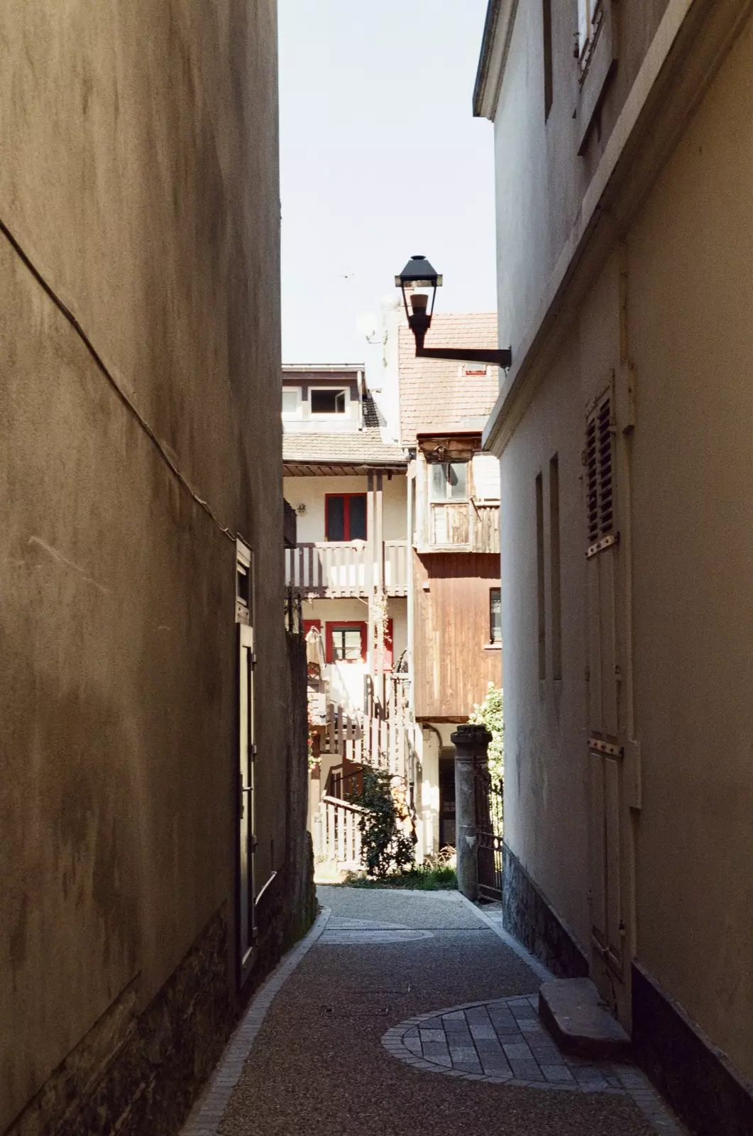 A narrow passageway in a town