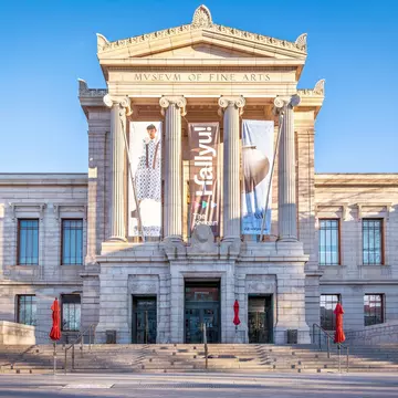 view of the iconic architecture of the Museum of Fine arts Boston.