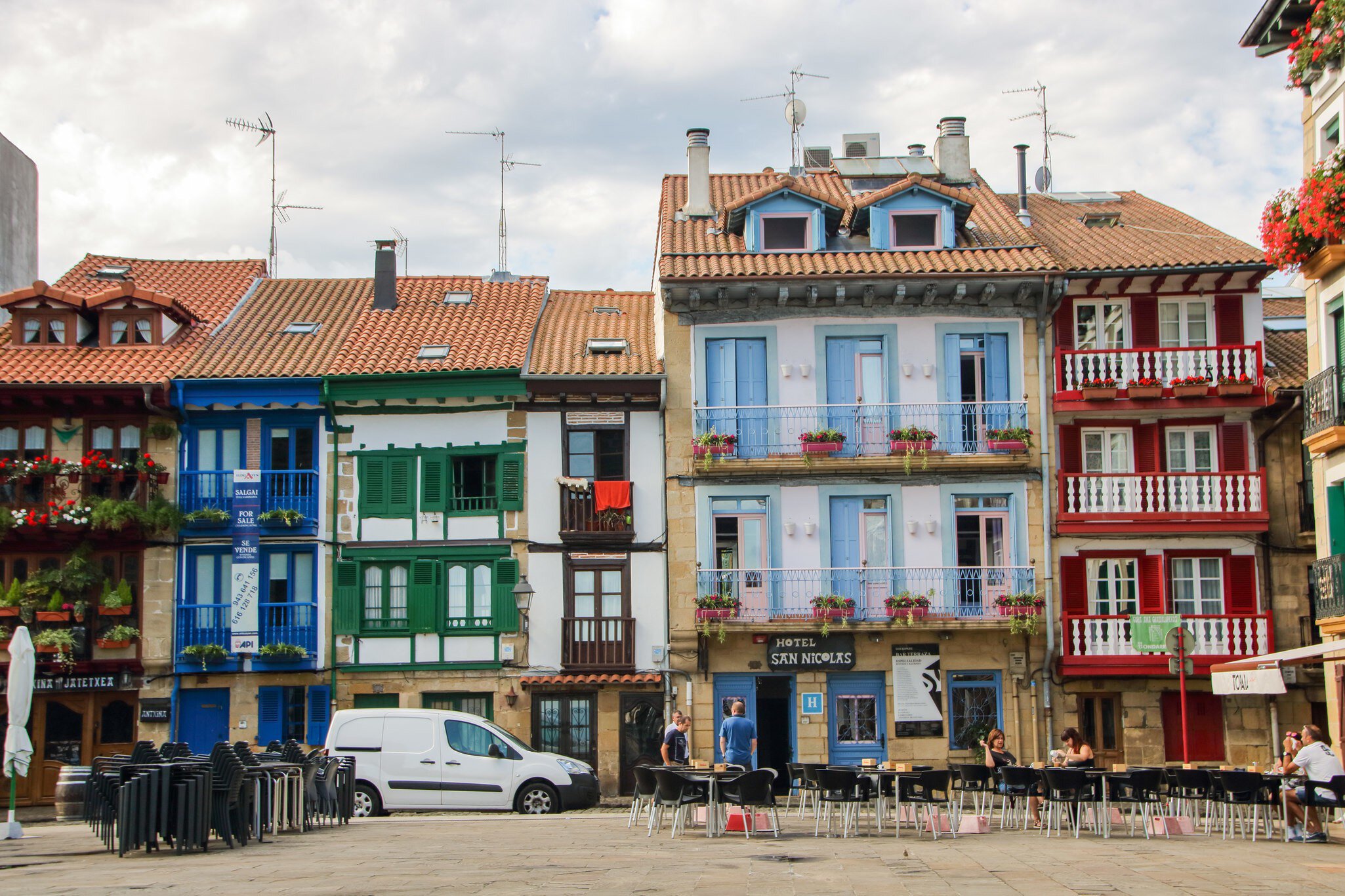 27 August, 2017: colourful houses at Hondarribia.