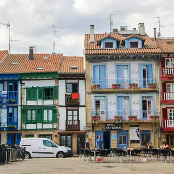 27 August, 2017: colourful houses at Hondarribia.