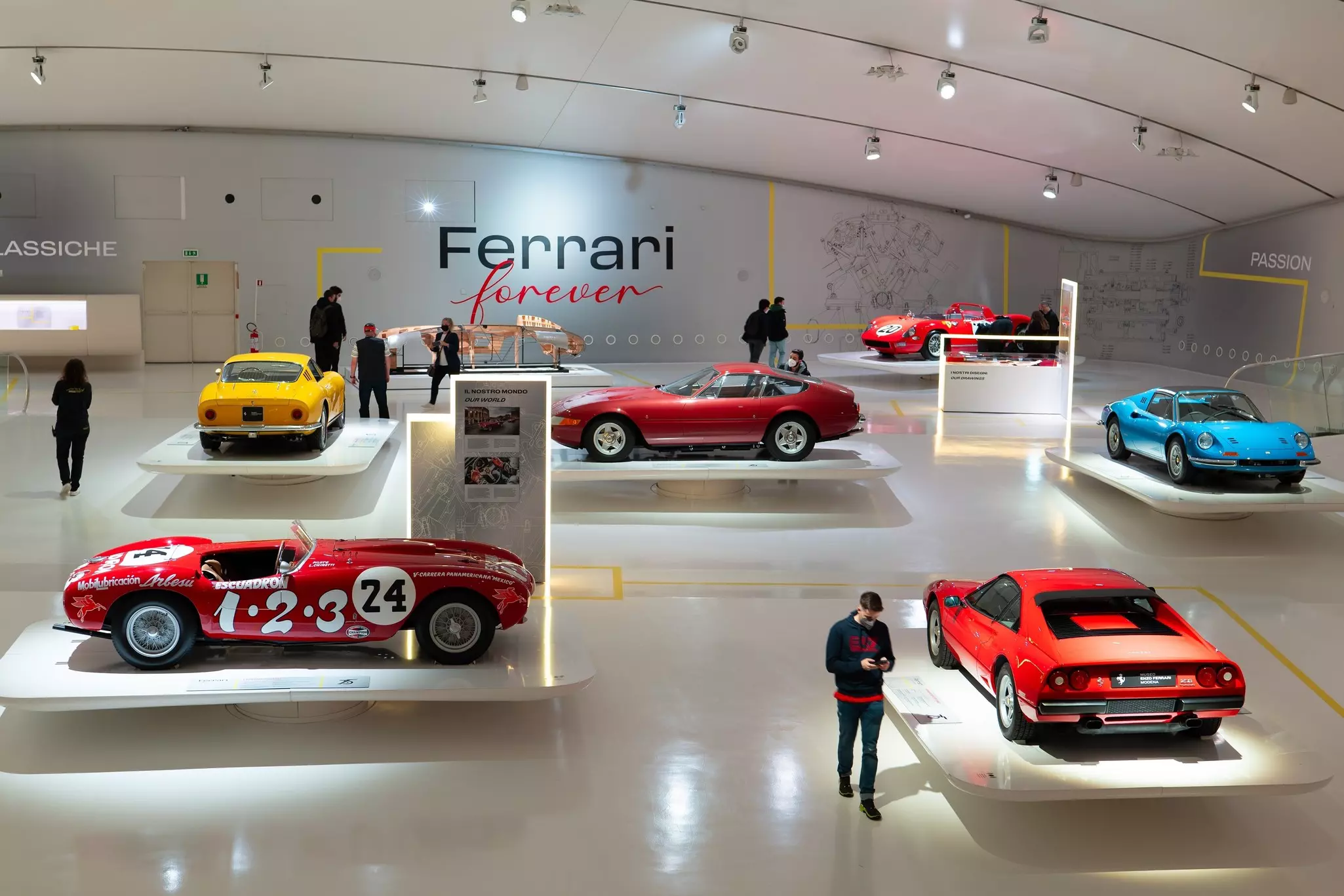 Ferrari cars in Modena Museum