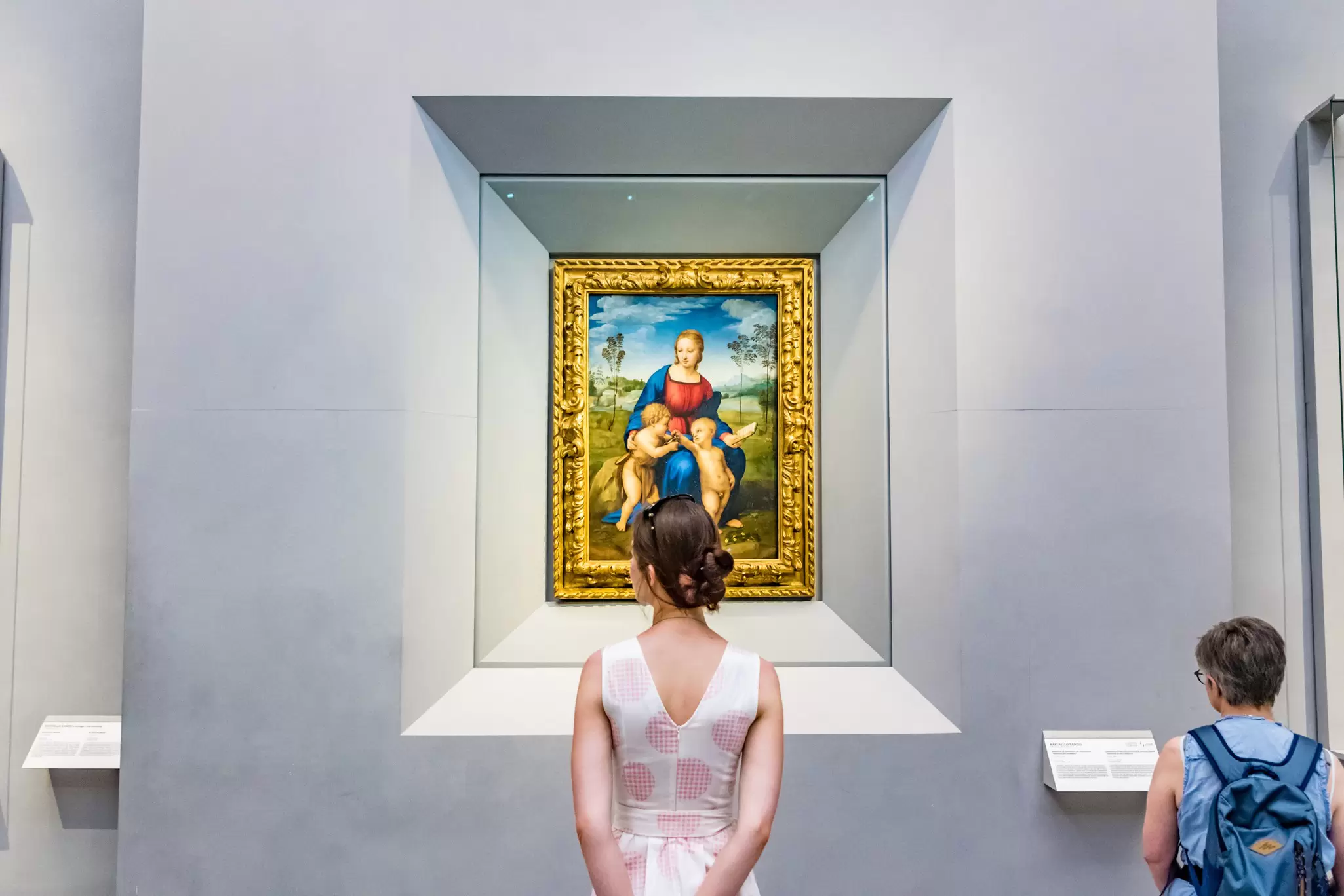 Raphael's 'Madonna del Cardellino' in the Galleria degli Uffizi in Florence, Italy.