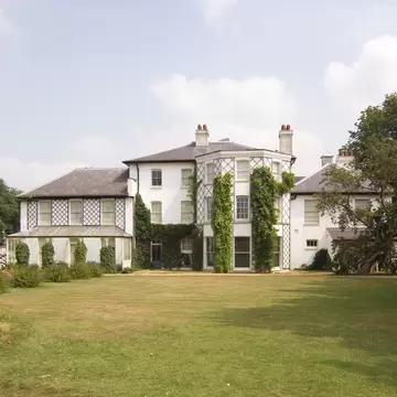 Down House, Charles Darwin's former home and museum, seen from its back garden in Kent, England