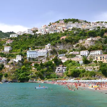 Picturesque landscape of vietri sul mare beach, Italy