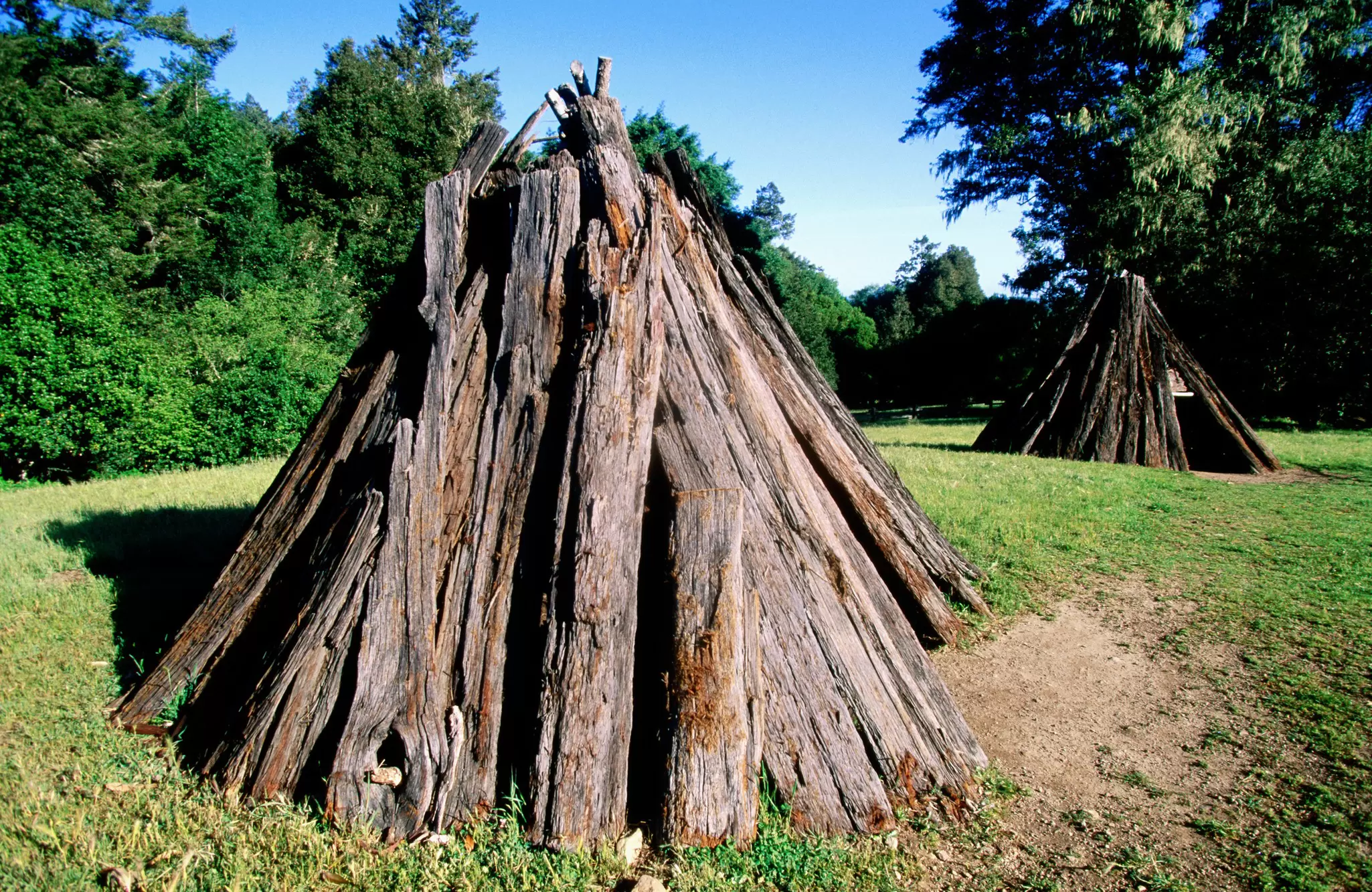 Bark hut replica at Kule Loklo Coast Miwok village at Pt Reyes National Seashore.
