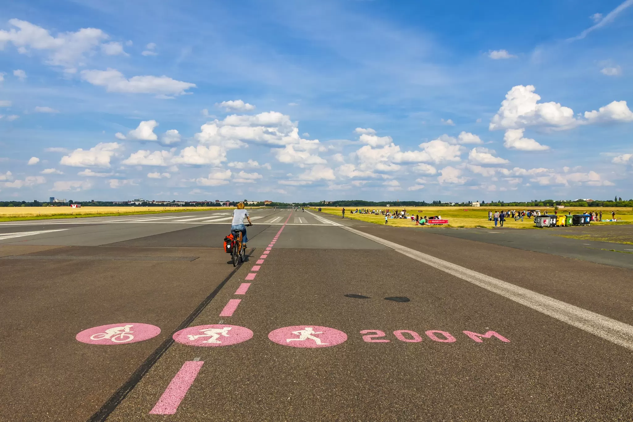 Berlin Tempelhof, former airport in Berlin, Germany, ceased operations in 2008 and is now used a vast urban park.