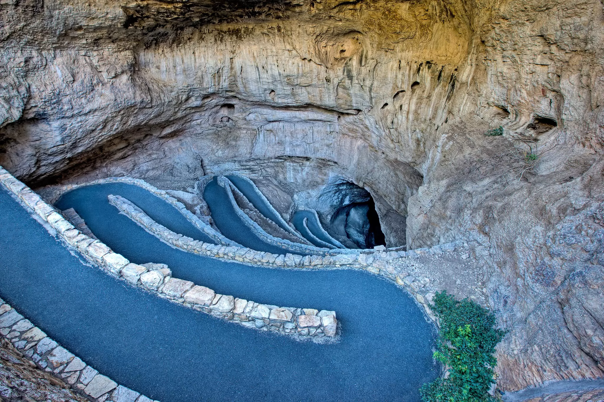 switchbacks lead to the natural entrance at Carlsbad Caverns, New Mexico