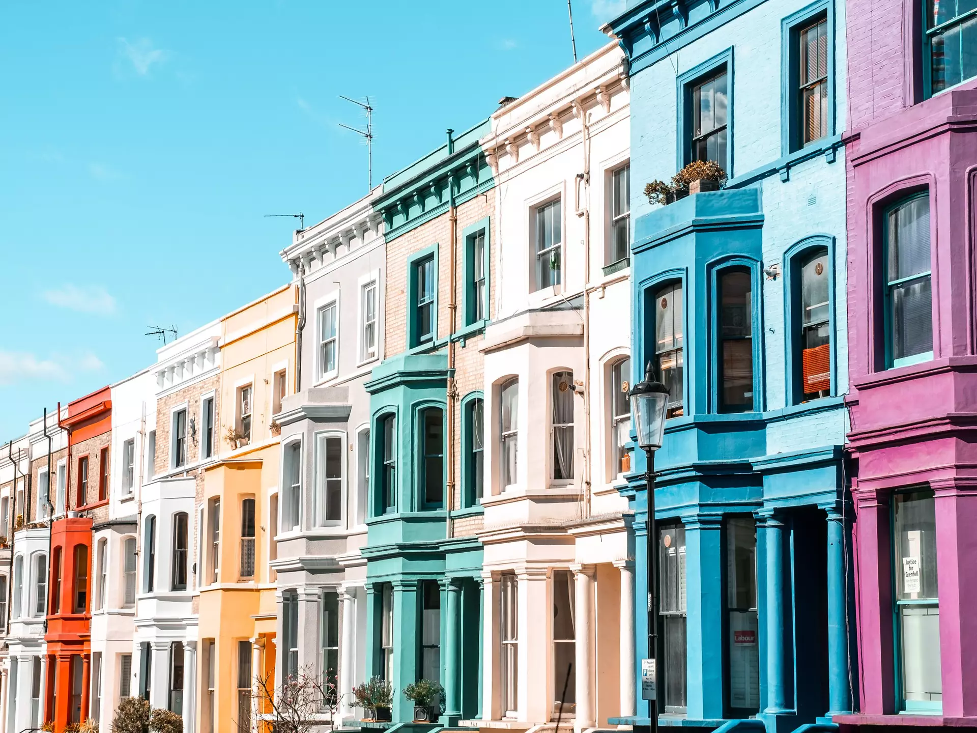 Colorful houses of Notting Hill in London