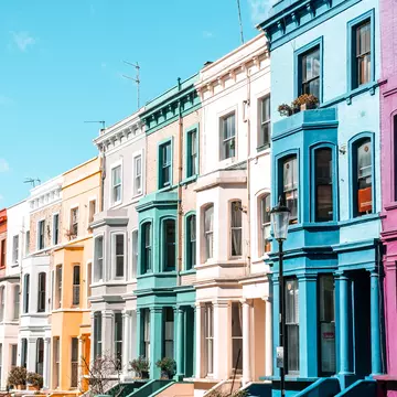 Colorful houses of Notting Hill in London