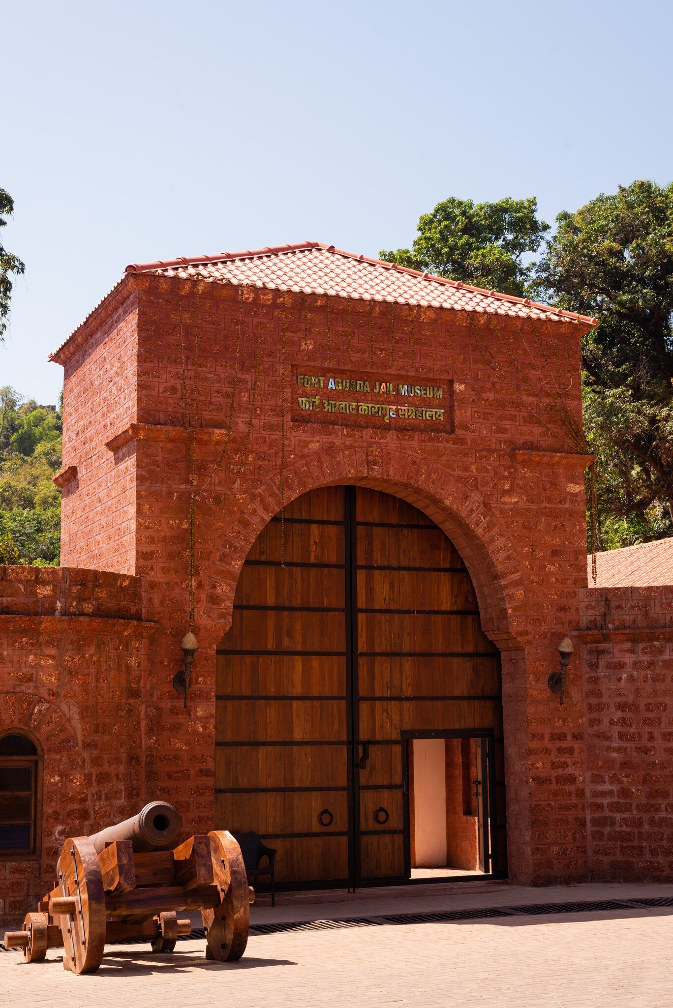 Exterior of Aguada Jail, Goa, India. Renovated Aguada Central Jail and Fort Exteriors.