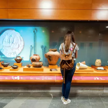 Galdar, Spain - March 2, 2019: Woman admiring the Interior of museum and Archaeological park, Cueva Pintada, in Galdar Gran Canaria, Spain . ; 
Cueva Pintada Museum & Archaeological Park

Shutterstock ID 1462682909; your: Bridget Brown; gl: 65050;...