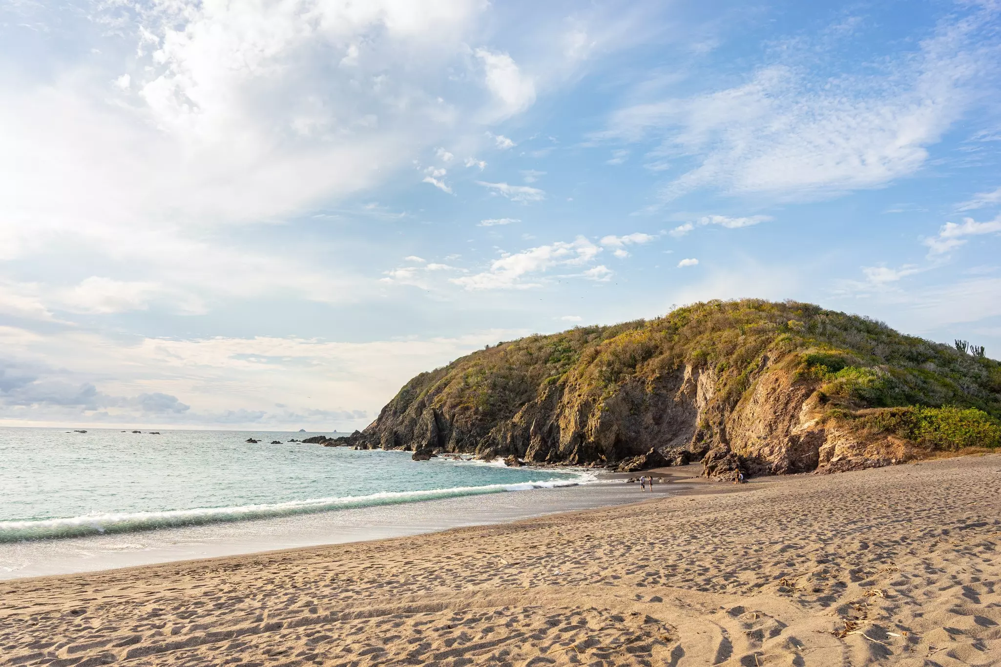 A quiet beach along the coast of Tenacatita Jalisco, Tenacatita beach in the municipality of La Huerta Jalisco, Costalegre, Costa Alegre. 