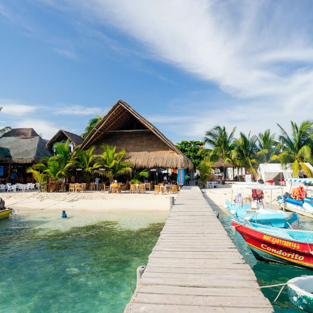 A jetty on the beach of Isla Mujeres.