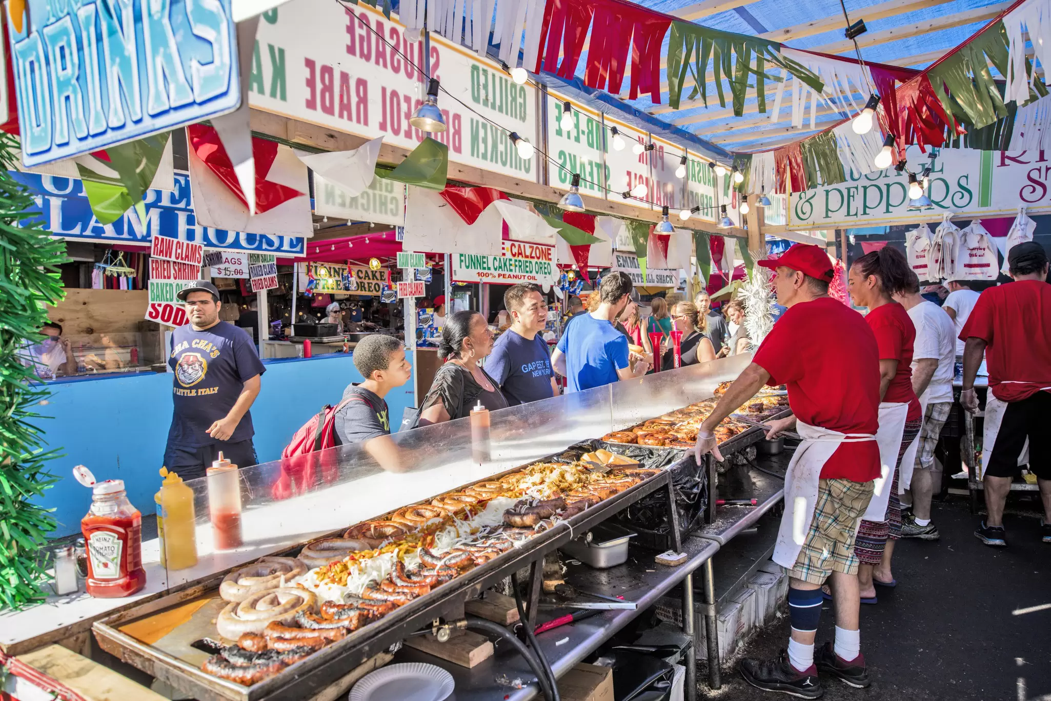 Food vendors at the Little Italy on Mulberry St. during the Feast Of San Gennaro.