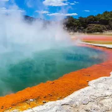 The Champagne Pool at Wai-O-Tapu or Sacred Waters – Thermal Wonderland Rotorua New Zealand