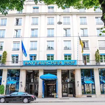 MUNICH, GERMANY - MAy 27, 2019: Hotel Bayerischer Hof five-star luxury Grand Hotel built in 1841, it remains a destination for celebrities and guests of state in Munich, License Type: media, Download Time: 2025-12-01T16:33:20.000Z, User: dermothegarty77, Editorial: true, purchase_order: 56530 - Guidebooks, job:  Global Publishing WIP, client: Western Europe 16, other: Dermot Hegarty