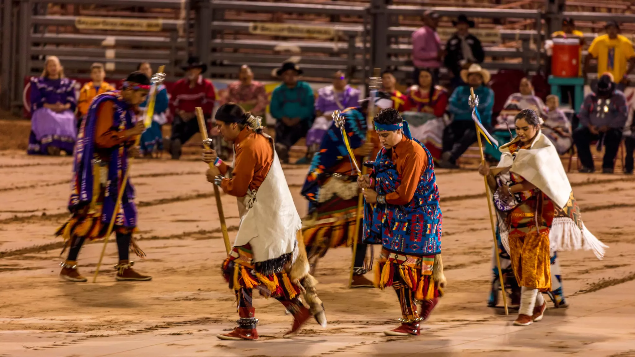 Cermonial Dancing Native Americans & Navajo at 98th Gallup Inter-tribal Indian Ceremonial, New Mexico,