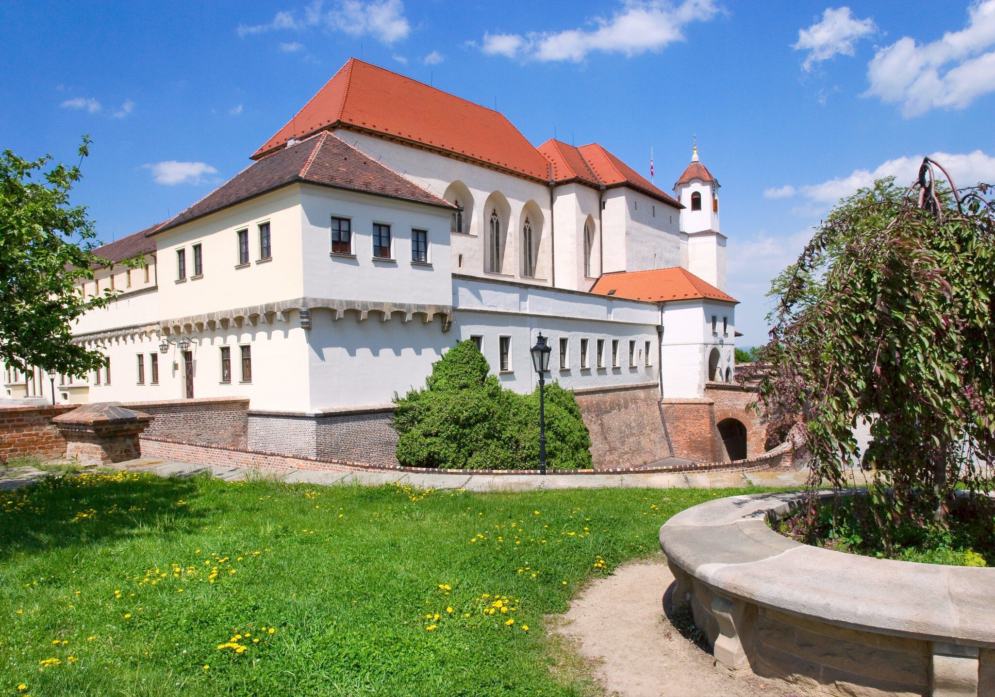 Exterior of Medieval Spilberk Castle, fort and prison, town Brno, Moravia, Czech republic, Europe.