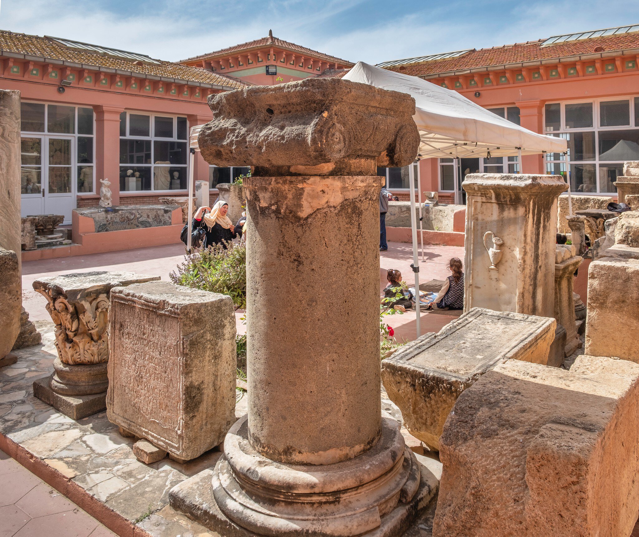 CHERCHELL, ALGERIA - APRIL 24, 2018: Roman ruins of Caesarea Iol on displey at museum in Cherchel; Shutterstock ID 1099941431;