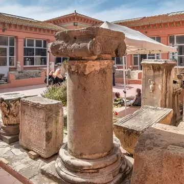 CHERCHELL, ALGERIA - APRIL 24, 2018: Roman ruins of Caesarea Iol on displey at museum in Cherchel; Shutterstock ID 1099941431;