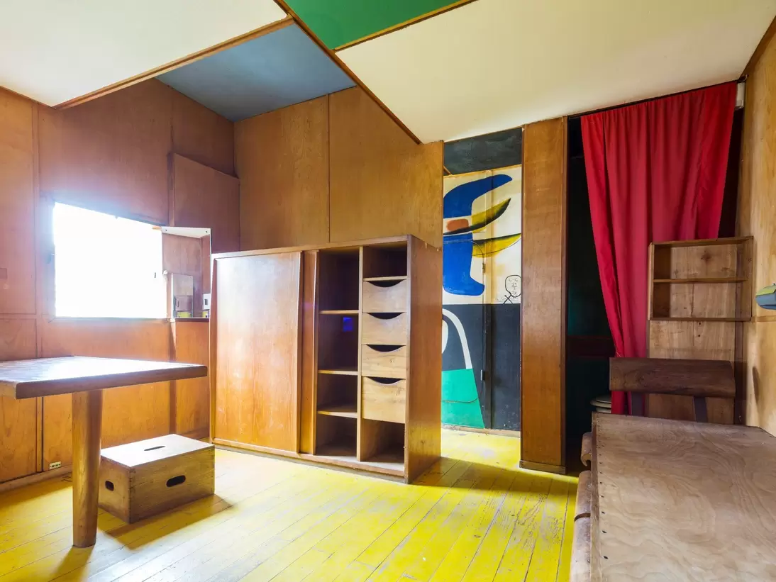 E2ECTX France, Alpes Maritimes, Roquebrune Cap Martin, nozzle trail, shed Le Corbusier 1952 listed as World Heritage by UNESCO,Cabanon Le Corbusier,