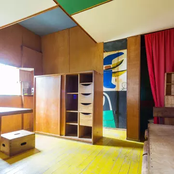 E2ECTX France, Alpes Maritimes, Roquebrune Cap Martin, nozzle trail, shed Le Corbusier 1952 listed as World Heritage by UNESCO,Cabanon Le Corbusier,