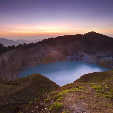 Colors of Dawn Over Mount Kelimutu