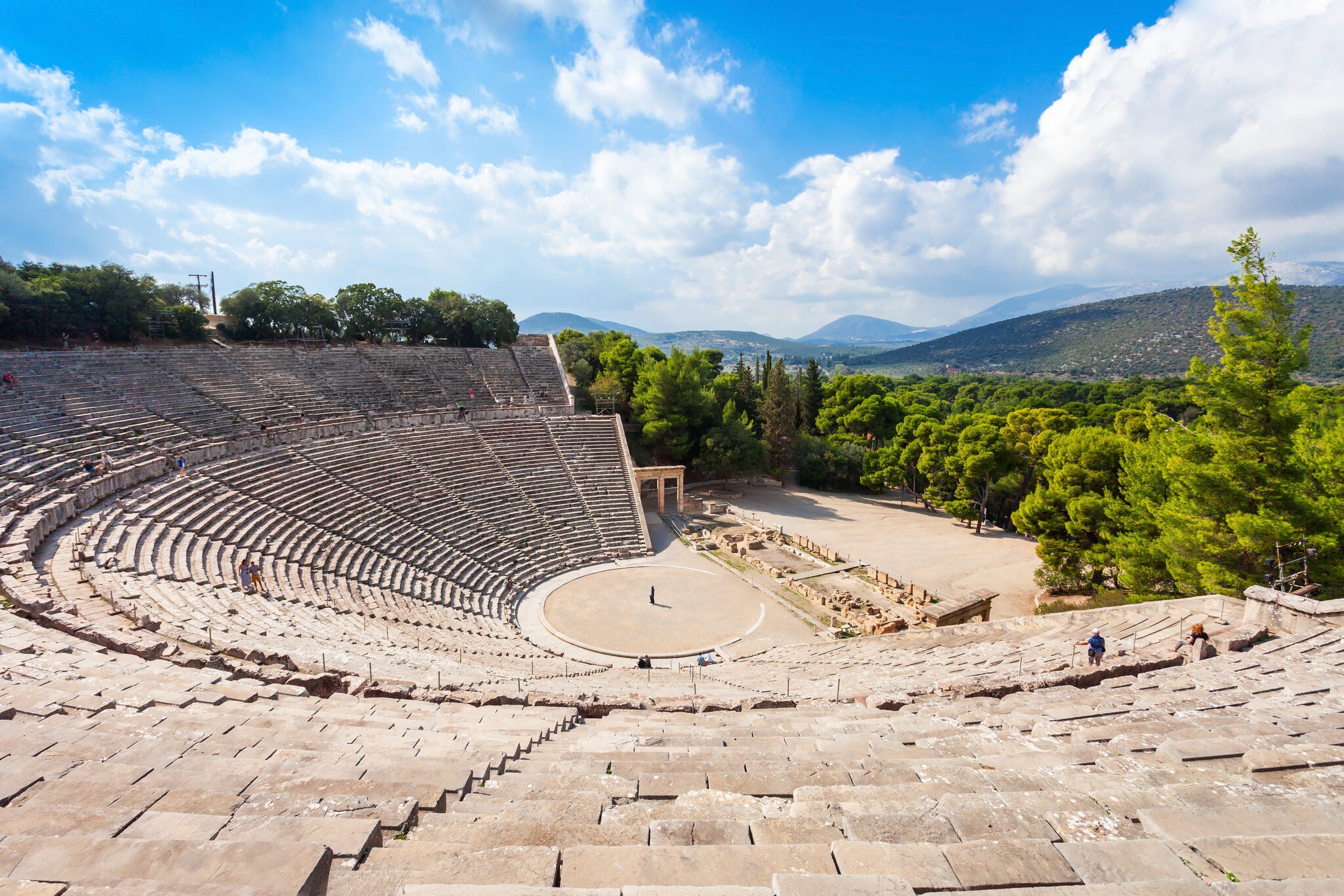 View of the Theatre of Epidavros in Greece.