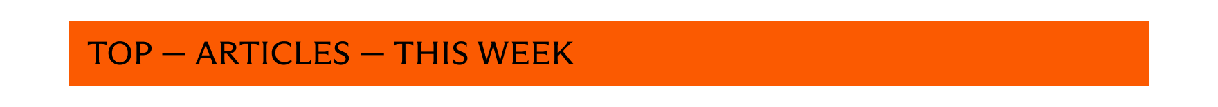 Top - Articles - This week