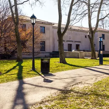 Pittsburgh, Pennsylvania, USA 3/8/20 The Frick Fine Arts building on the campus of the University of Pittsburgh on a sunny winter day