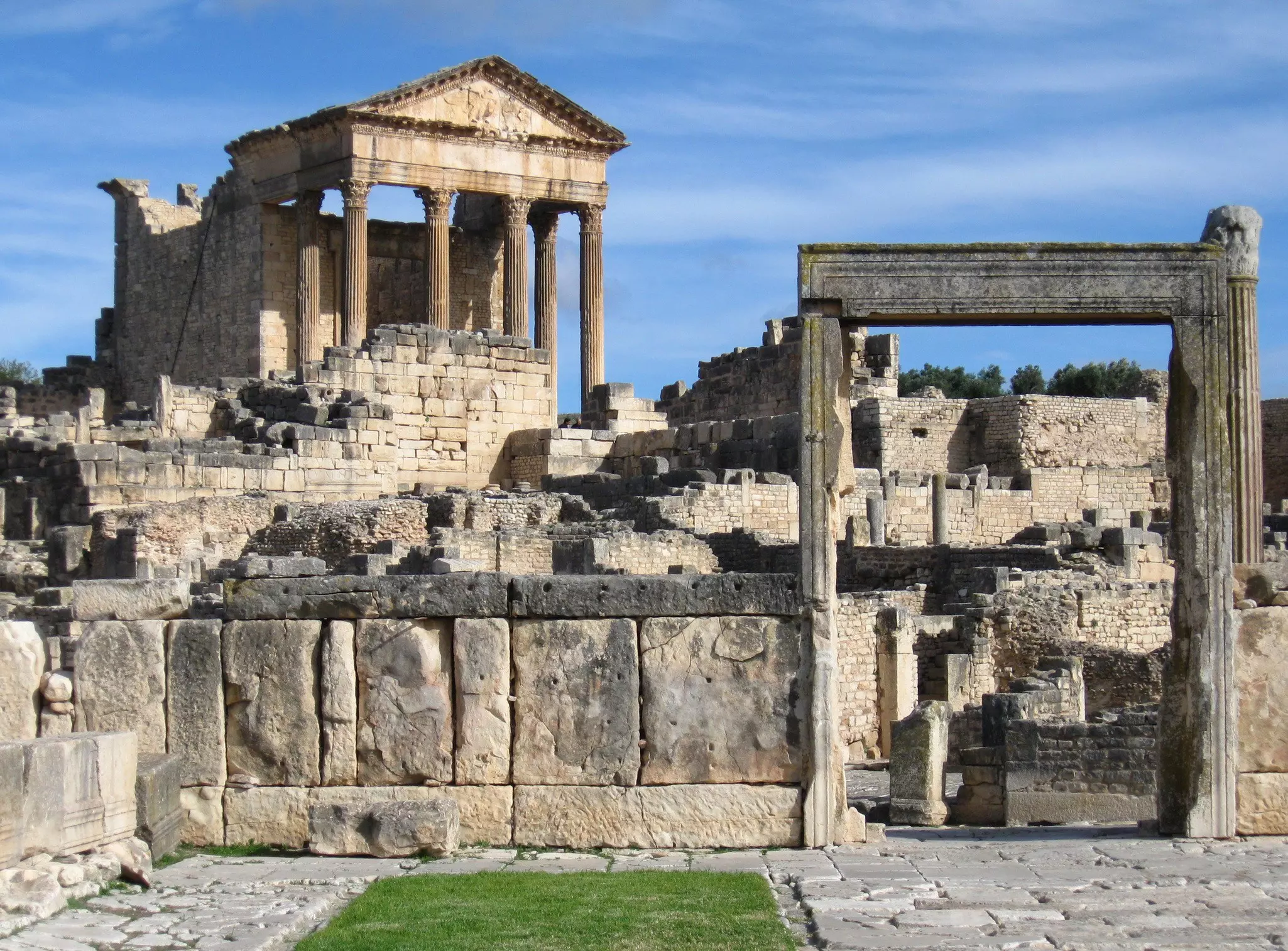 The Capitol rises over the ruins of Dougga in Tunisia.