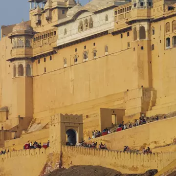 View of the Amber Fort in Jaipur, India.