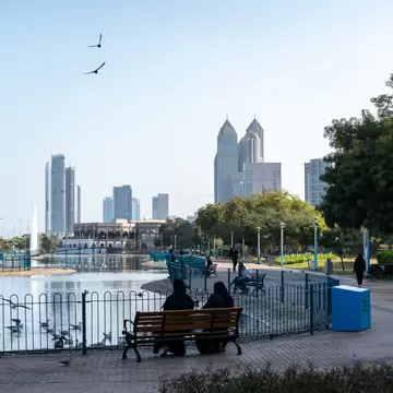 Abu Dhabi, United Arab Emirates - January 28, 2025: The Lake Park with with ducks, geese and seagulls near Abu Dhabi Corniche walk promenade UAE travel landmarks, editorial image, License Type: media, Download Time: 2026-07-09T23:30:01.000Z, User: dermothegarty77, Editorial: true, purchase_order: 56530 - Guidebooks, job: Global Publishing WIP, client: Oman, UAE & Arabian Peninsula, other: Dermot Hegarty