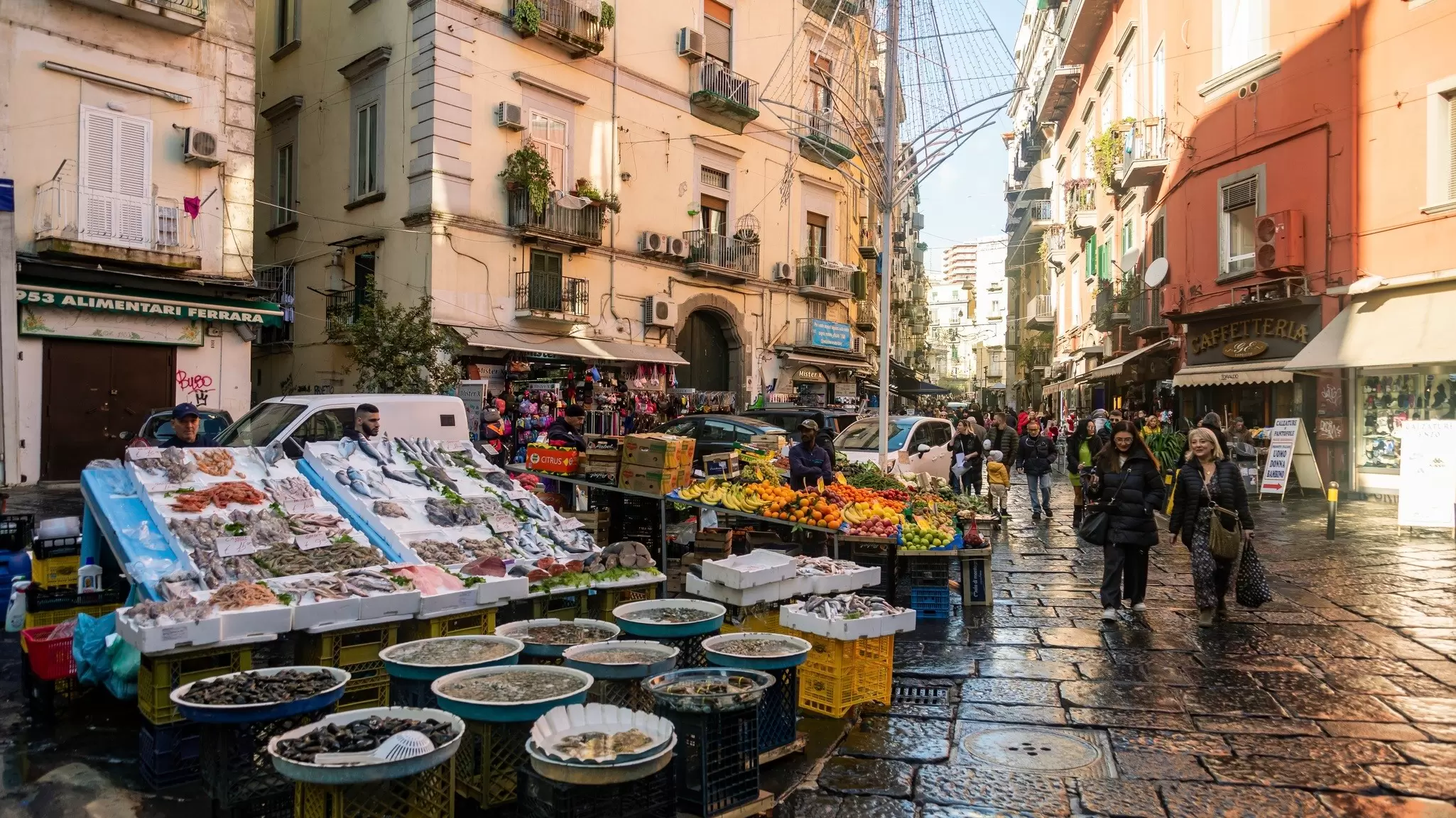 La Pignasecca market in the historic center of Naples, Italy. Enrico Della Pietra/Shutterstock