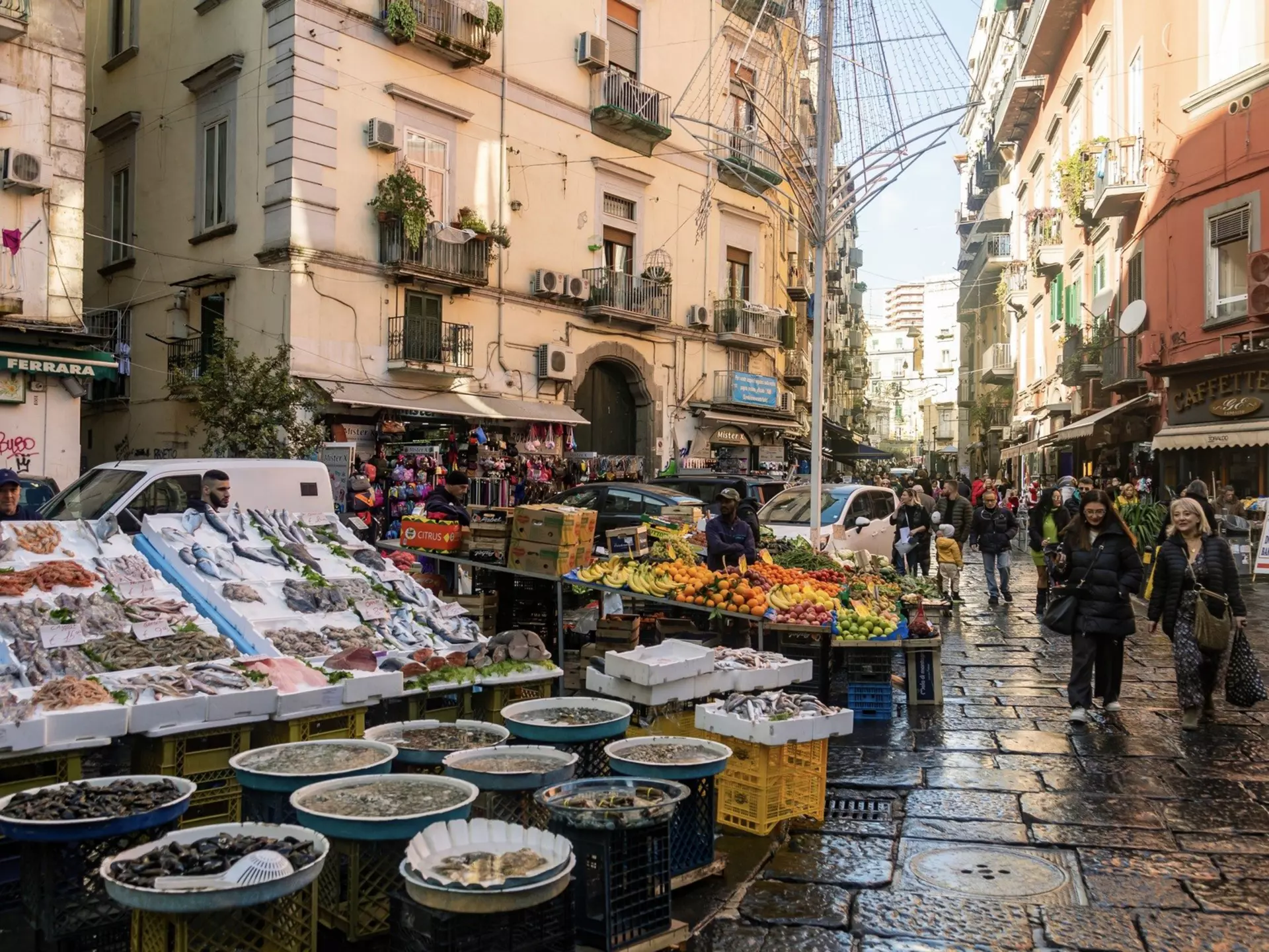 La Pignasecca market in the historic center of Naples, Italy. Enrico Della Pietra/Shutterstock