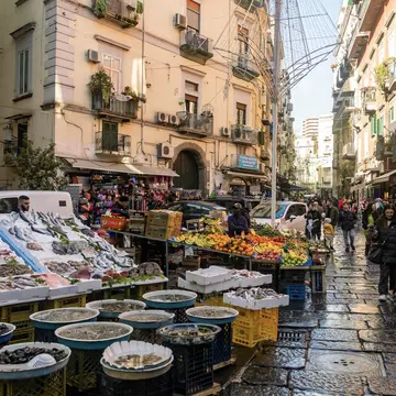 La Pignasecca market in the historic center of Naples, Italy. Enrico Della Pietra/Shutterstock