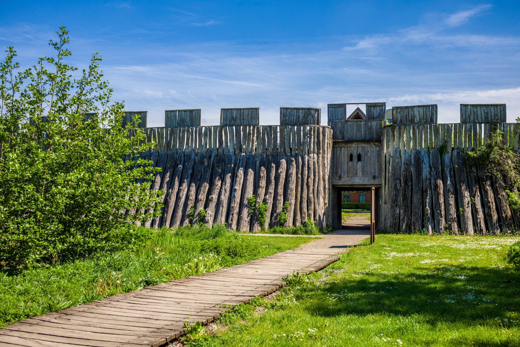 Fortification at Viking fortress Trelleborgen.