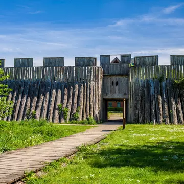 Fortification at Viking fortress Trelleborgen.