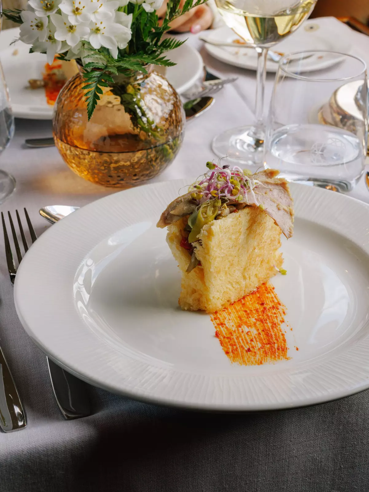 06/12/2024 Cabezón de la Sal, SPAIN: The first course at lunch onboard the Costa Verde Express (Pintxo de escalivada, ventresca y piparra).
Spain Marketing 1379722