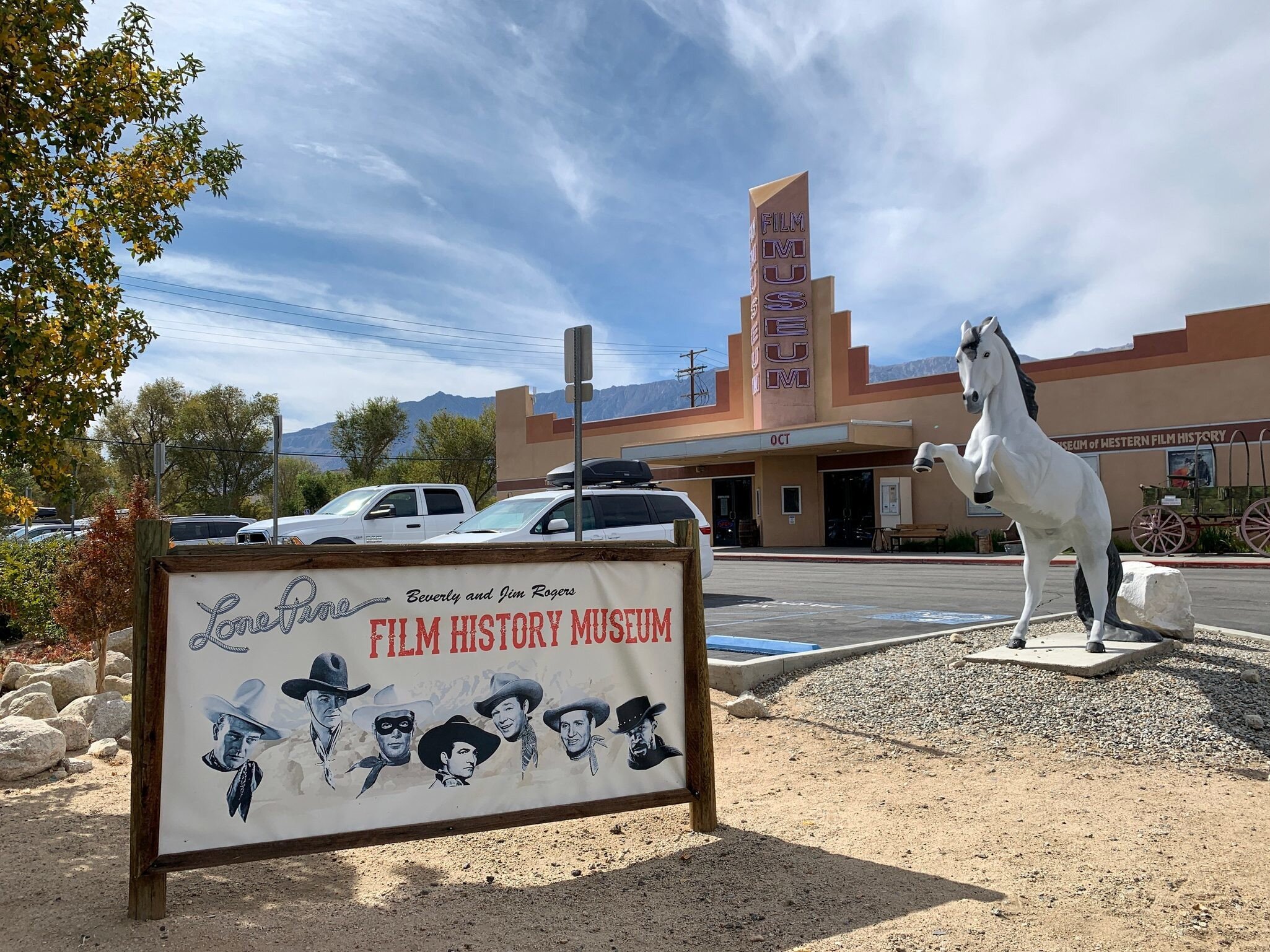 Lone Pine, CA / USA - October 19th, 2019: The storefront of the Museum of Western Film History in Lone Pine, near Alabama Hills, CA; Shutterstock ID 1538832260; your: Bridget Brown; gl: 65050; netsuite: Online Editorial; full: POI Image Update