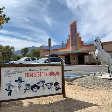 Lone Pine, CA / USA - October 19th, 2019: The storefront of the Museum of Western Film History in Lone Pine, near Alabama Hills, CA; Shutterstock ID 1538832260; your: Bridget Brown; gl: 65050; netsuite: Online Editorial; full: POI Image Update