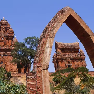 Vietnam, Ninh Thuan Province, Phan Rang. Po Klong Garai Cham Towers.Brick built remnants of the Cham Kingdom of Panduranga, which dates back to 14th Century and the rule of King Jaya Simharvarman III. Not only are the towers famous for their architecture
