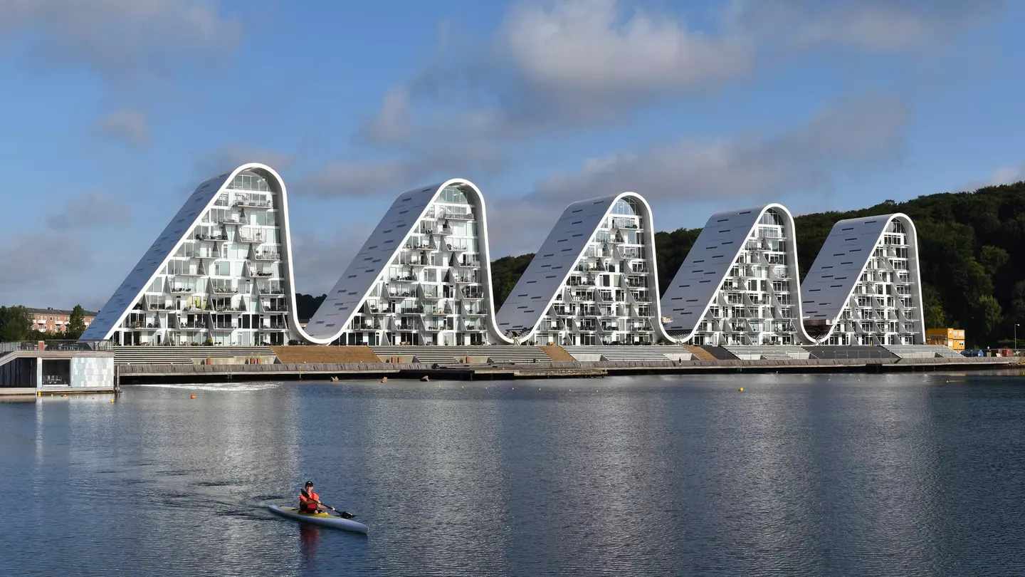 Henning Larsen Architects' landmark development Bølgen ('The Wave'). Neal Wilson / Getty Images