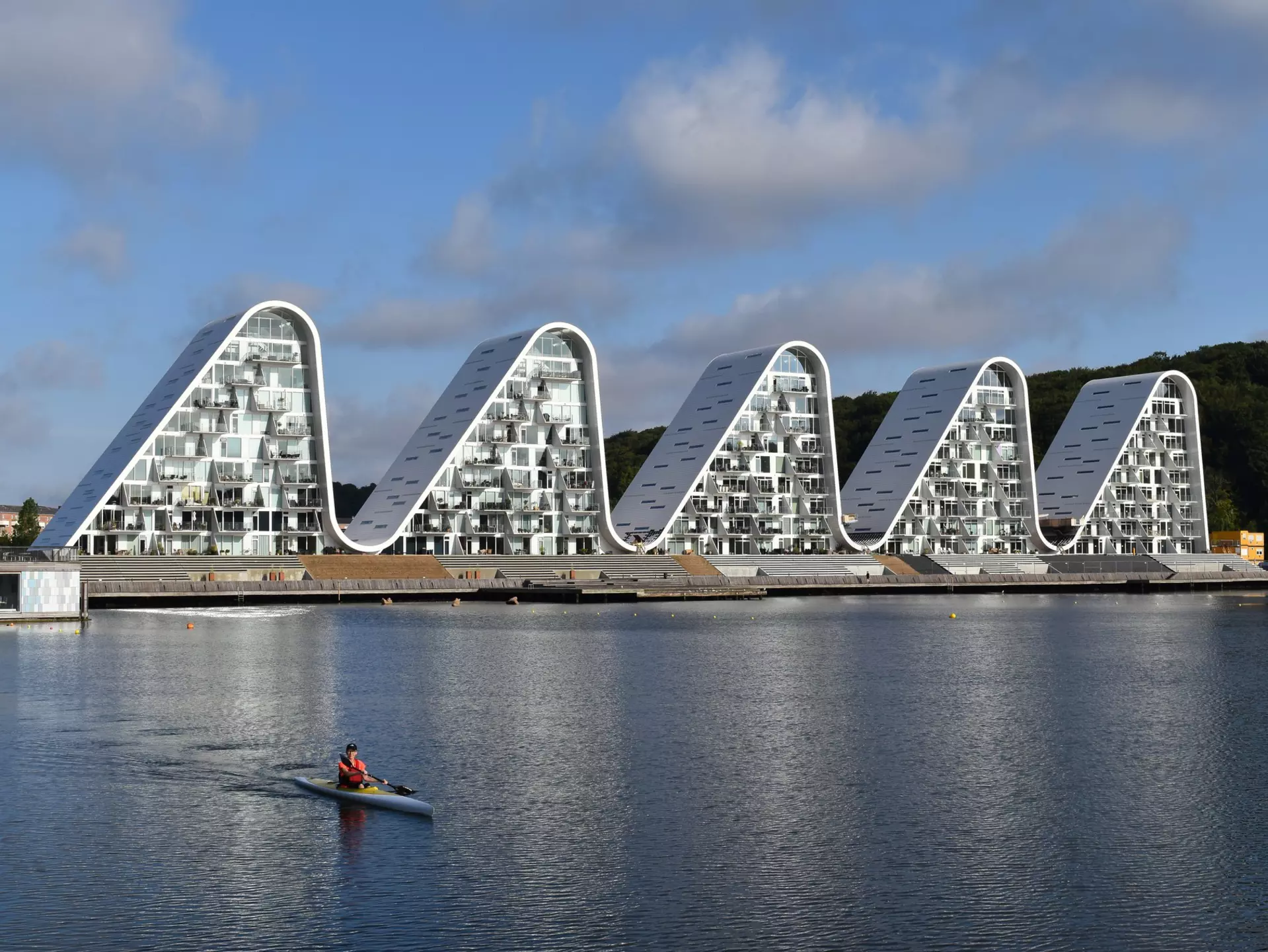 Henning Larsen Architects' landmark development Bølgen ('The Wave'). Neal Wilson / Getty Images